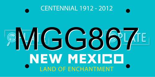 MGG867 New Mexico License Plate