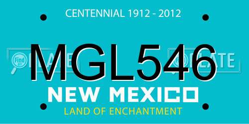 MGL546 New Mexico License Plate