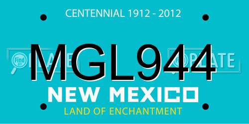 MGL944 New Mexico License Plate