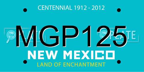MGP125 New Mexico License Plate