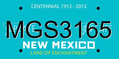 MGS3165 New Mexico License Plate