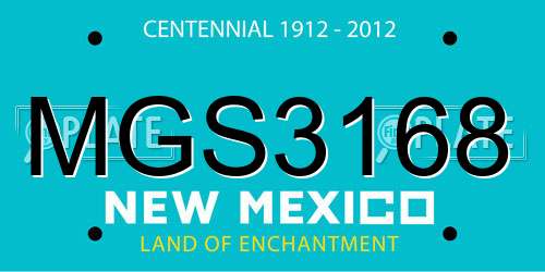 MGS3168 New Mexico License Plate