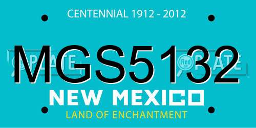 MGS5132 New Mexico License Plate