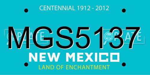 MGS5137 New Mexico License Plate