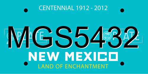MGS5432 New Mexico License Plate