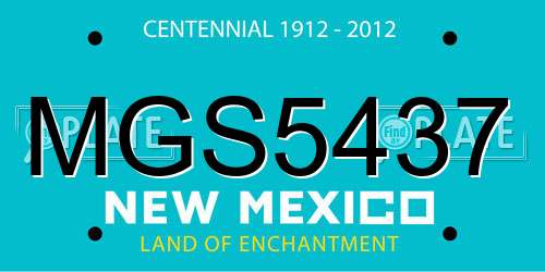 MGS5437 New Mexico License Plate