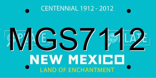 MGS7112 New Mexico License Plate