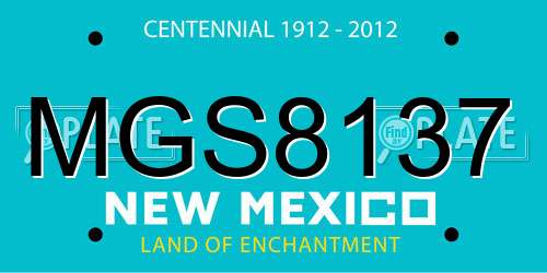 MGS8137 New Mexico License Plate