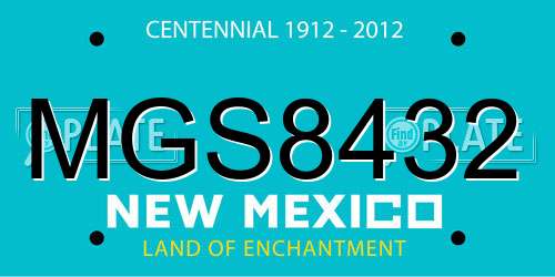 MGS8432 New Mexico License Plate