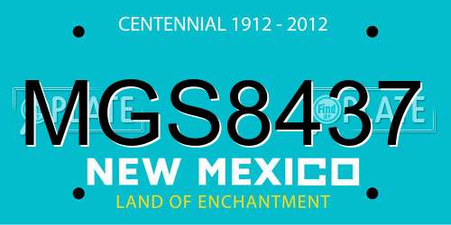 MGS8437 New Mexico License Plate