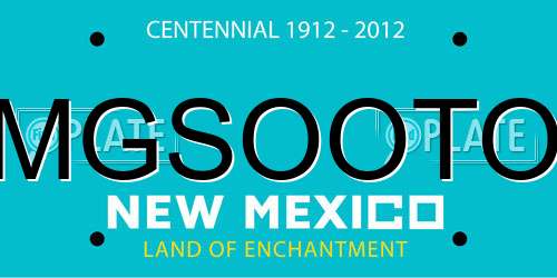 MGSOOTO New Mexico License Plate