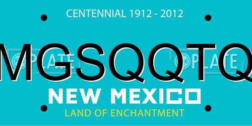 MGSQQTQ New Mexico License Plate