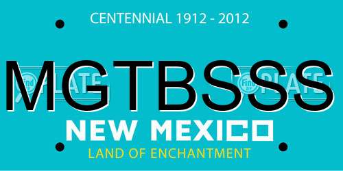 MGTBSSS New Mexico License Plate