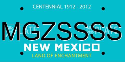 MGZSSSS New Mexico License Plate