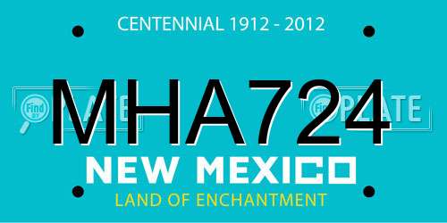 MHA724 New Mexico License Plate