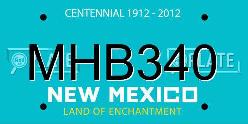 MHB340 New Mexico License Plate