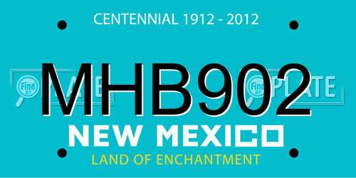 MHB902 New Mexico License Plate