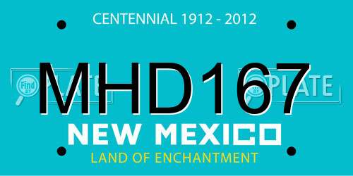 MHD167 New Mexico License Plate
