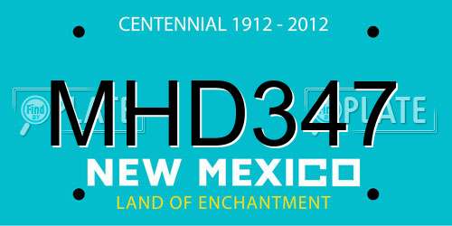 MHD347 New Mexico License Plate