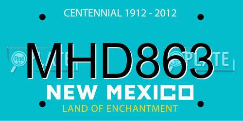 MHD863 New Mexico License Plate
