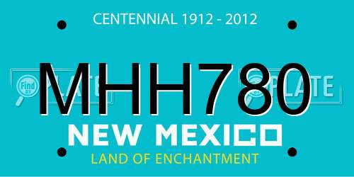 MHH780 New Mexico License Plate