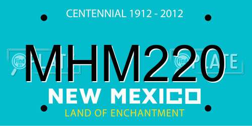 MHM220 New Mexico License Plate