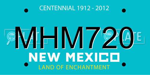 MHM720 New Mexico License Plate