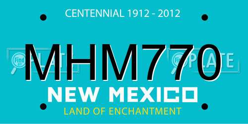 MHM770 New Mexico License Plate