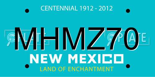 MHMZ70 New Mexico License Plate
