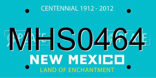 MHS0464 New Mexico License Plate
