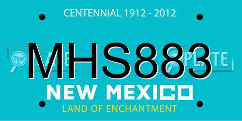 MHS883 New Mexico License Plate