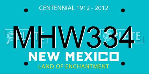 MHW334 New Mexico License Plate
