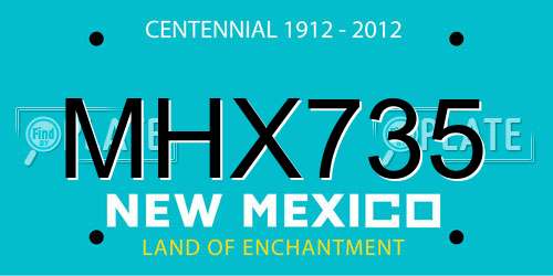 MHX735 New Mexico License Plate