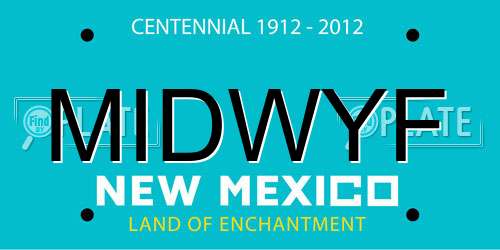 MIDWYF New Mexico License Plate