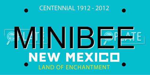 MINIBEE New Mexico License Plate