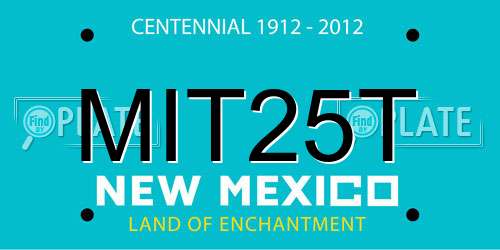 MIT25T New Mexico License Plate