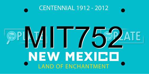 MIT752 New Mexico License Plate
