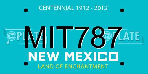 MIT787 New Mexico License Plate