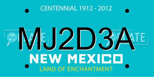 MJ2D3A New Mexico License Plate