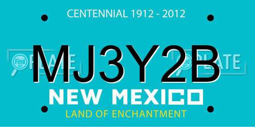 MJ3Y2B New Mexico License Plate