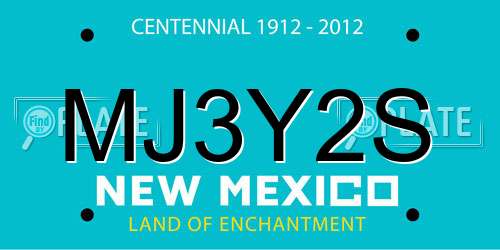 MJ3Y2S New Mexico License Plate