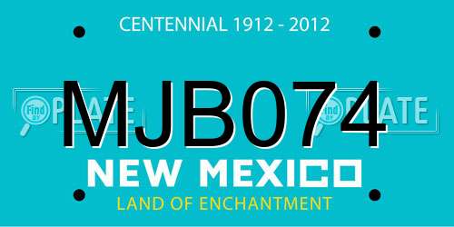 MJB074 New Mexico License Plate