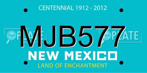 MJB577 New Mexico License Plate