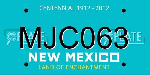 MJC063 New Mexico License Plate