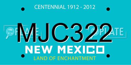MJC322 New Mexico License Plate