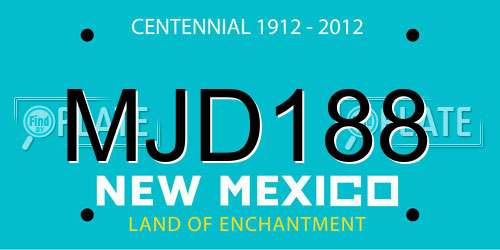 MJD188 New Mexico License Plate