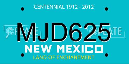 MJD625 New Mexico License Plate