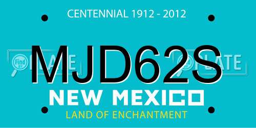 MJD62S New Mexico License Plate