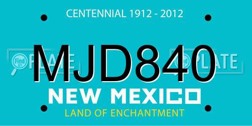 MJD840 New Mexico License Plate