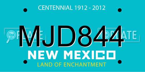 MJD844 New Mexico License Plate